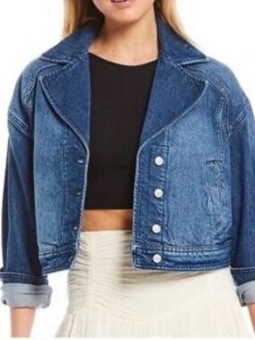 Free People We The Free Cropped Denim Jacket we the free